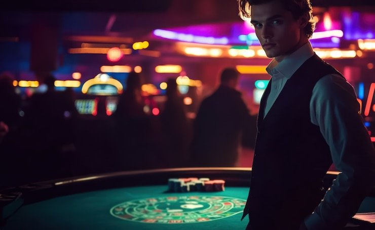 Meja blackjack live dealer dengan studio multi-kamera di qatar slot